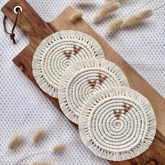 Sous-verres en macramé
