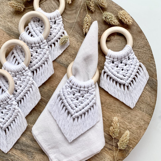 Ronds de serviette en macramé