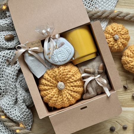 Coffret cadeau automnal avec une citrouille 3