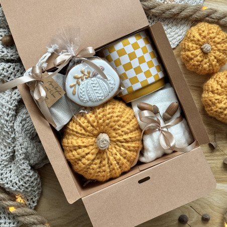 Coffret cadeau automnal avec une citrouille 4