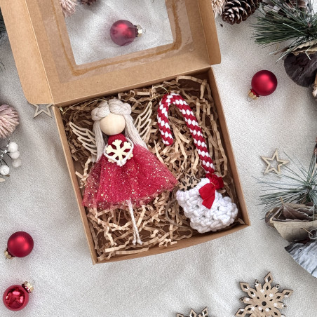 Coffret cadeau de Noël "Trio" (rouge/blanc)