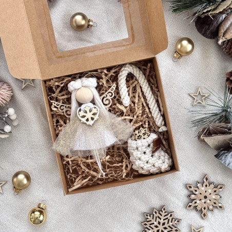 Coffret cadeau de Noël "Trio" (doré/beige)