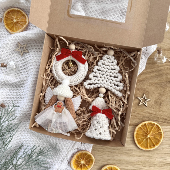 Grand coffret cadeau de Noël (beige)