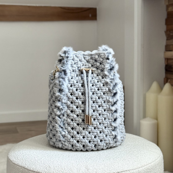 Sac macramé "Lily" (gris)