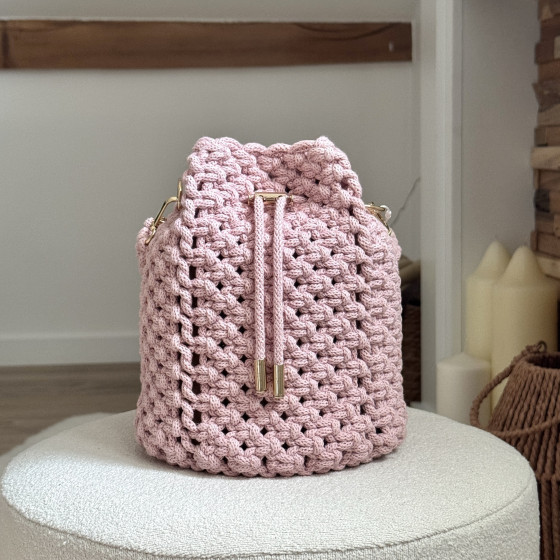 Sac macramé "Lily" (rose)