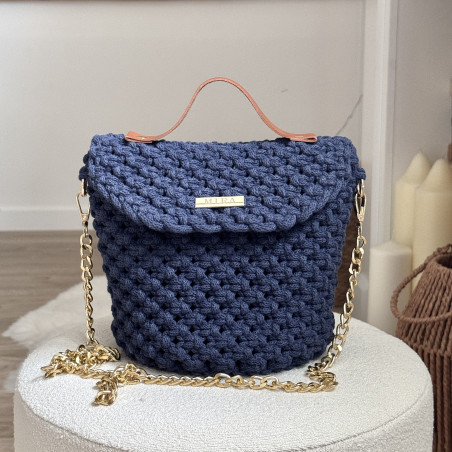 Sac macramé "Adèle" (jeans blue)