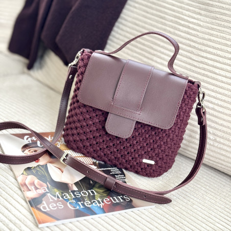 Sac macramé "Margo" (bordeaux)